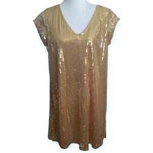 Gold Sequin Dress Sz.L EUC